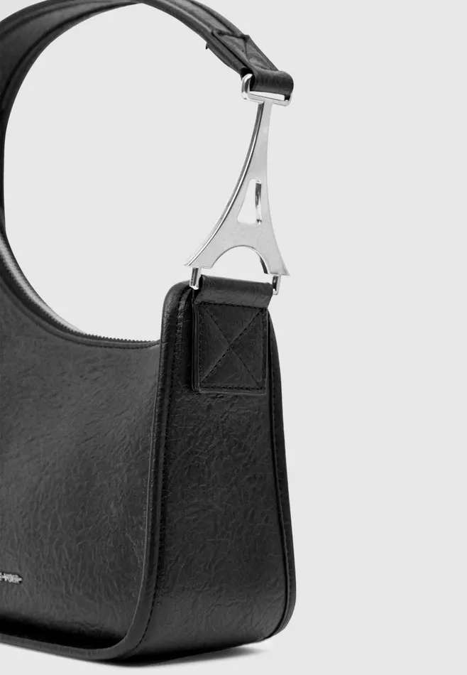 Women Manire De Voir L039eiffel Textured Handbag Black