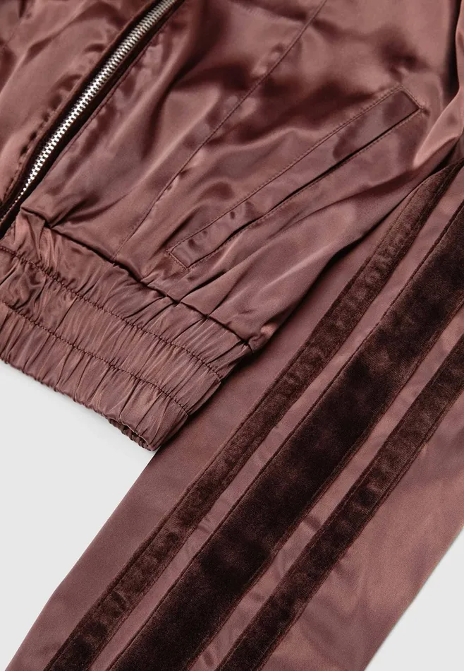 Women Manire De Voir Satin Track Jacket Brown