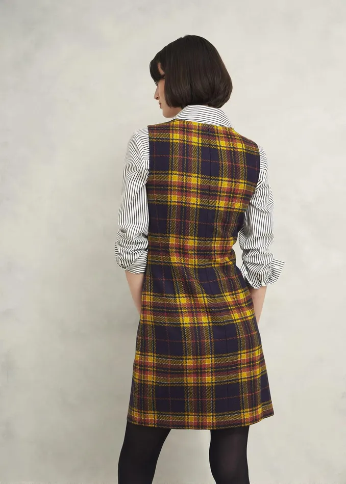 Women Margot Wool Dress Navy Ochre Hobbs Dresses and Jumpsuits