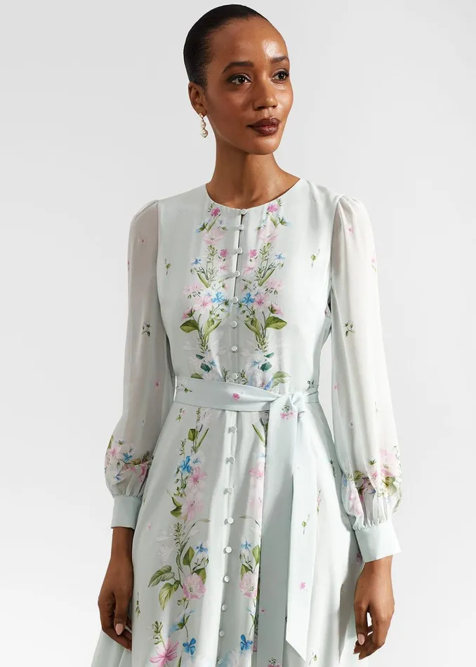 Women Maribella Silk Dress Green Multi Hobbs Dresses and Jumpsuits