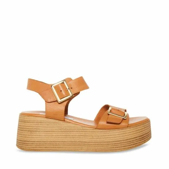 Women MARKA COGNAC LEATHER Cognac Leather Steve Madden Sandals