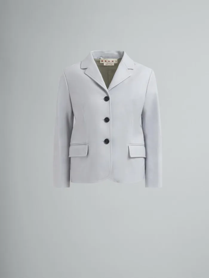 Women Marni Coats and Jackets Grey Nappa Baby Jacket With Embossed Patch