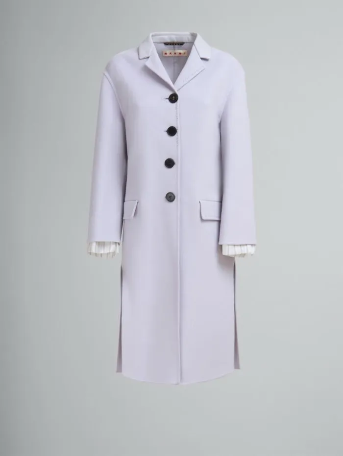 Women Marni Coats and Jackets Purple Felt Coat With Waist Belt