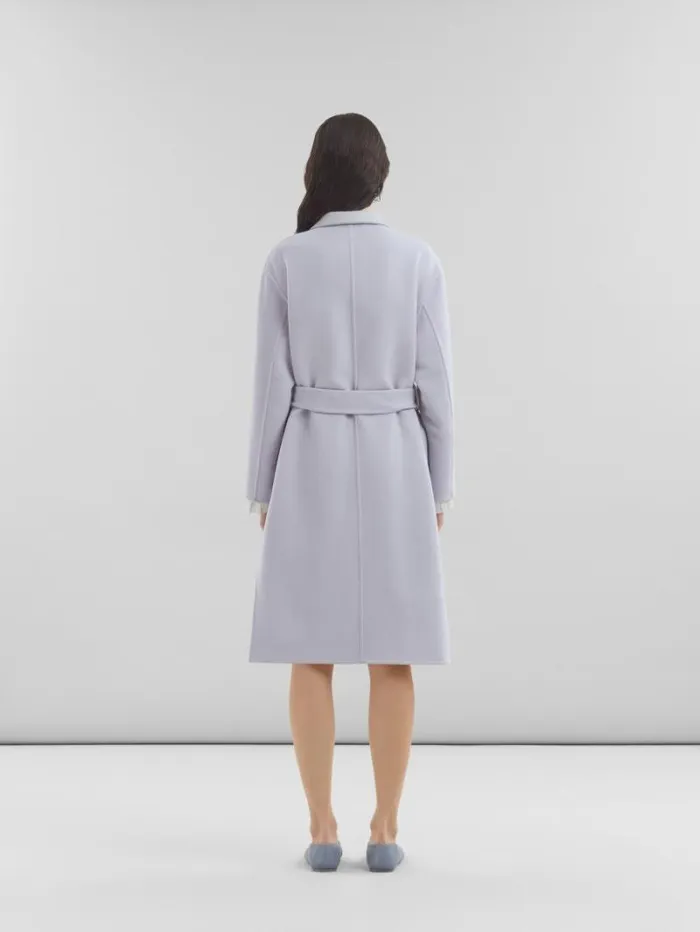 Women Marni Coats and Jackets Purple Felt Coat With Waist Belt