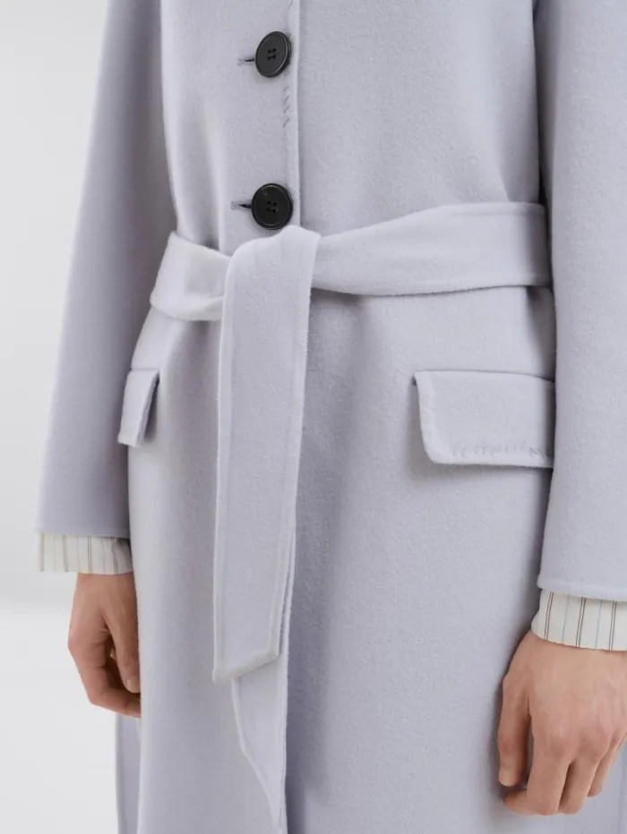 Women Marni Coats and Jackets Purple Felt Coat With Waist Belt