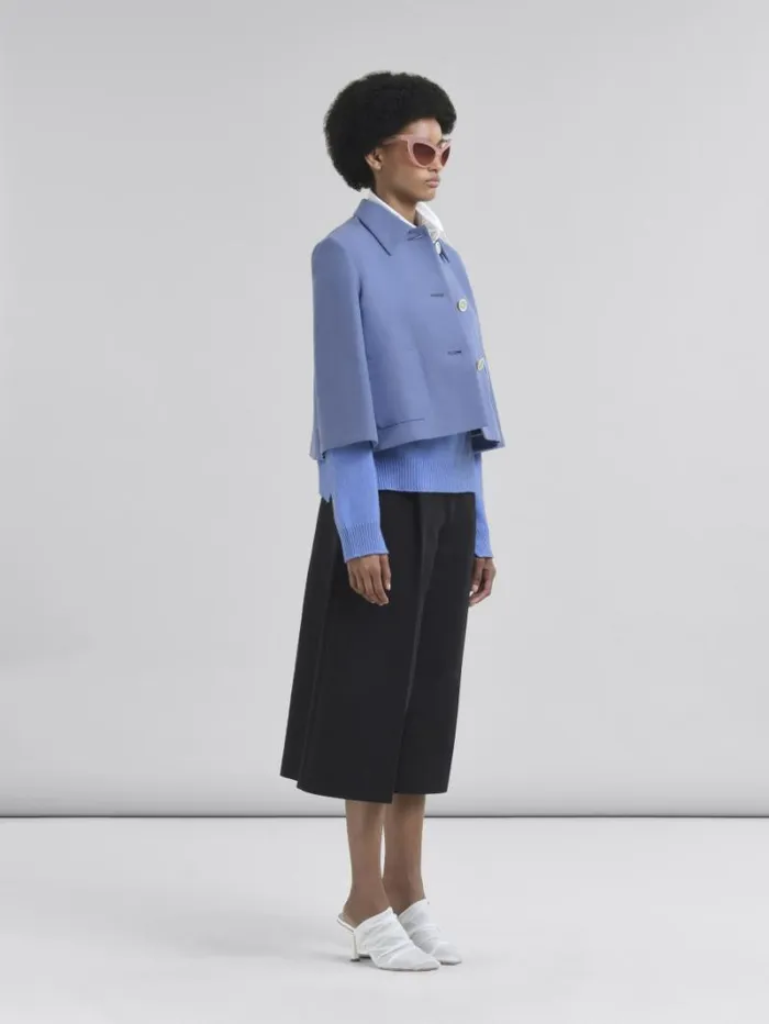 Women Marni Knitwear Indigo Boxy Cashmere Jumper With Marni Symbol