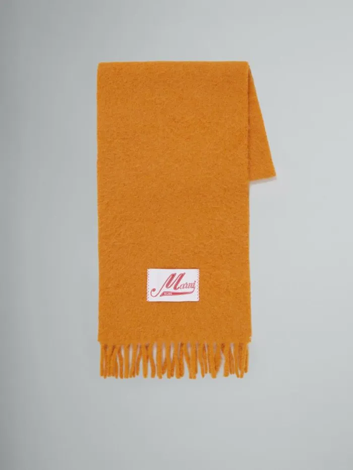 Women Marni Scarves Orange Alpaca Scarf