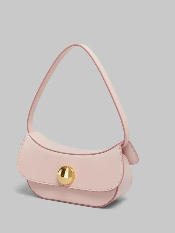 Women Marni Shoulder Bags Pink Leather Butterfly Small Hobo Bag