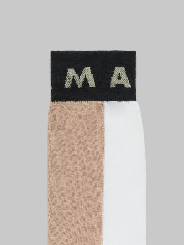 Women Marni Socks Ivory Colour Block Socks