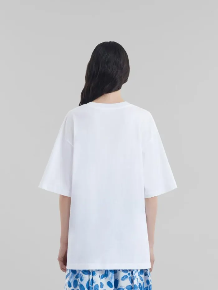 Women Marni Tops and Tshirts White Organic Cotton TShirt With Logo