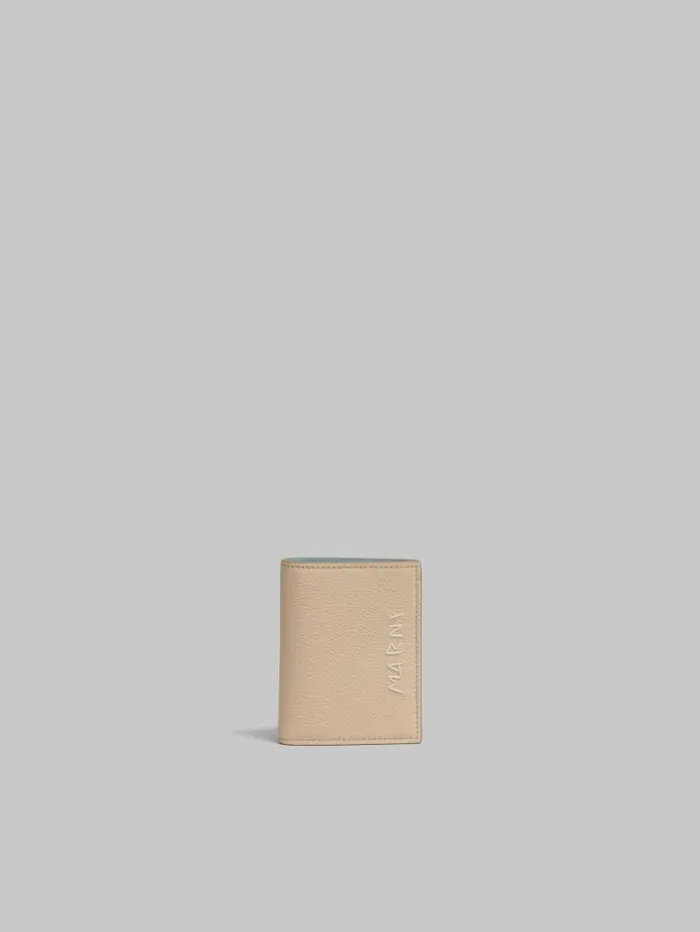 Women Marni Wallets and Small Leather Goods Beige Leather Bifold Wallet With Marni Mending Women Marni Wallets and Small Leather Goods Beige Leather Bifold Wallet With Marni Mending