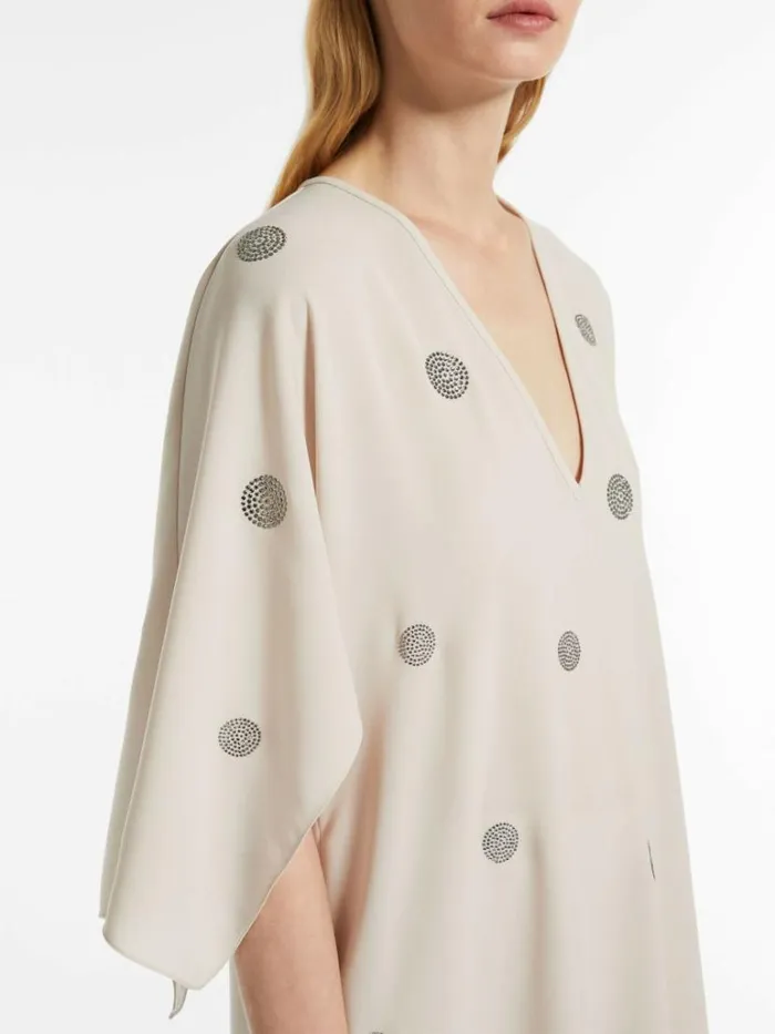 Women Max Mara Blouses Embroidered Cady Blouse Beige
