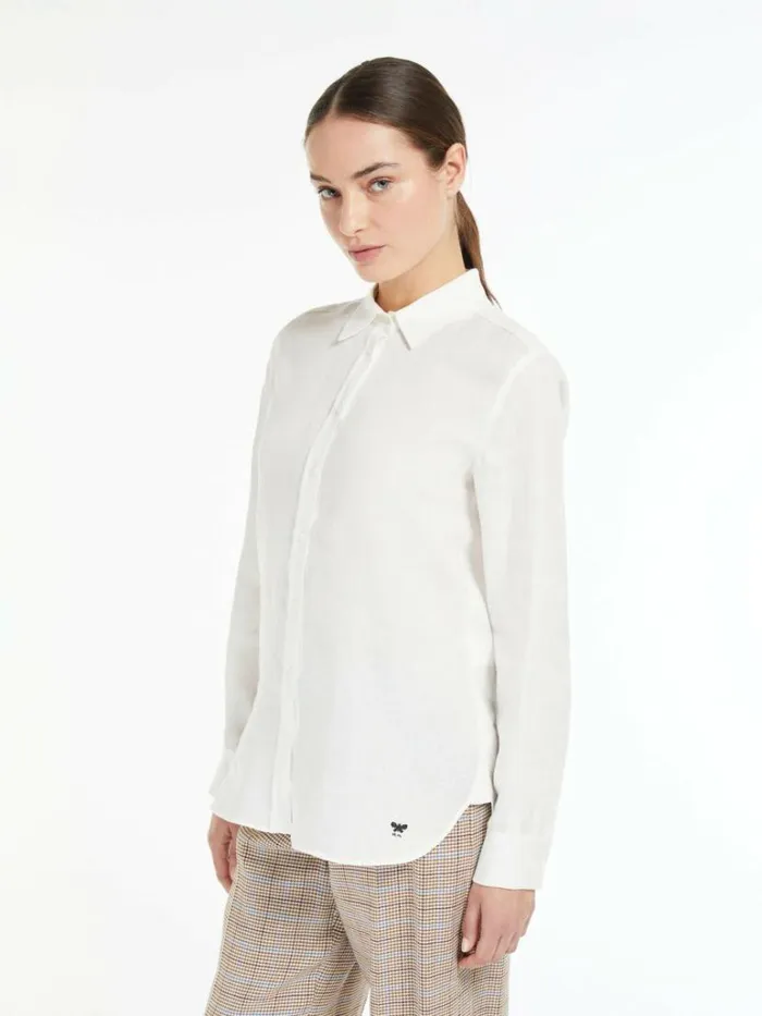 Women Max Mara Blouses Linen Shirt White
