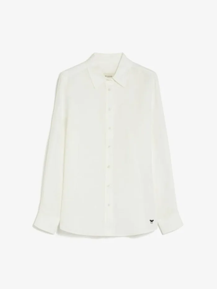 Women Max Mara Blouses Linen Shirt White