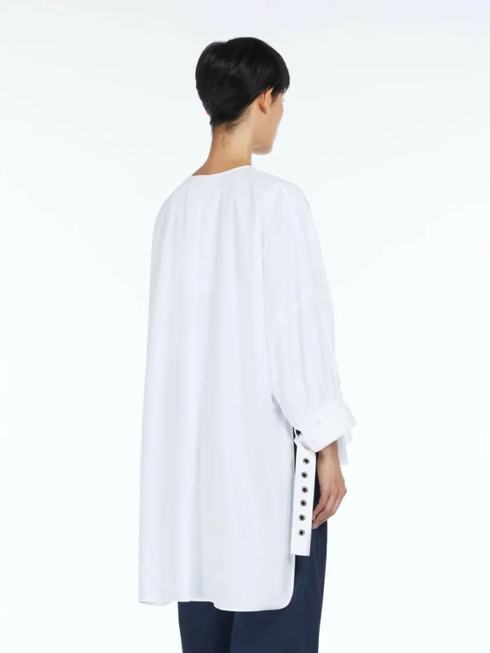 Women Max Mara Blouses Soft Cotton Shirt White