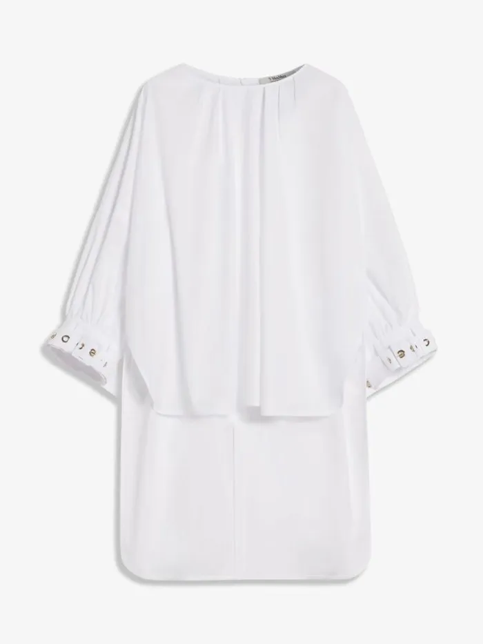 Women Max Mara Blouses Soft Cotton Shirt White