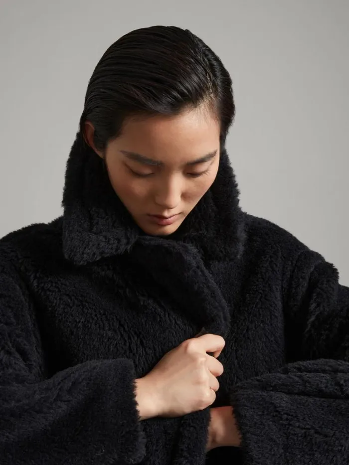 Women Max Mara Coats Teddy Bear Icon Coat Black