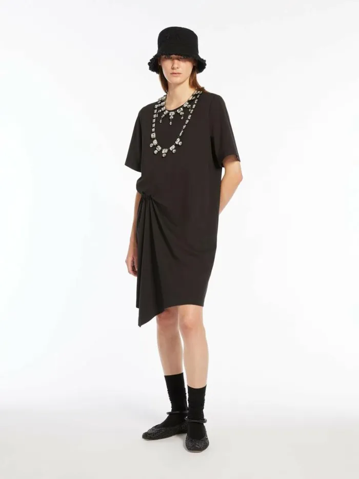 Women Max Mara Dresses Cotton Jersey Dress Black