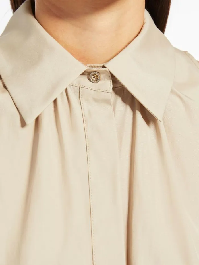 Women Max Mara Dresses Cotton Poplin Polo Dress Beige