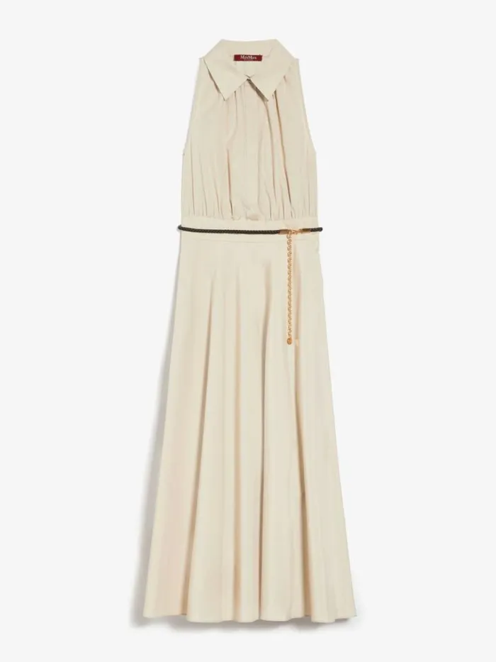 Women Max Mara Dresses Cotton Poplin Polo Dress Beige