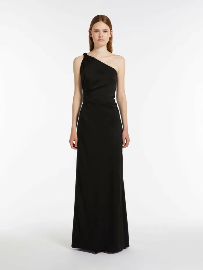 Women Max Mara Dresses Envers Satin Oneshoulder Dress Black