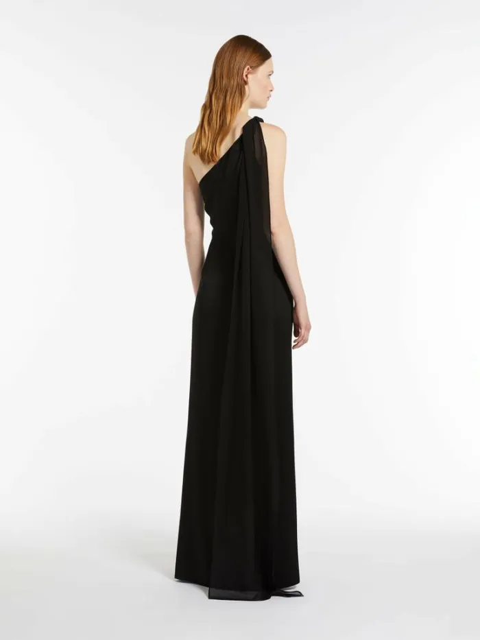 Women Max Mara Dresses Envers Satin Oneshoulder Dress Black