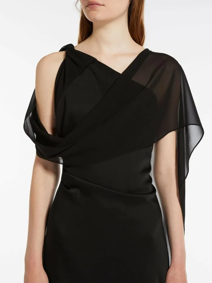 Women Max Mara Dresses Envers Satin Oneshoulder Dress Black