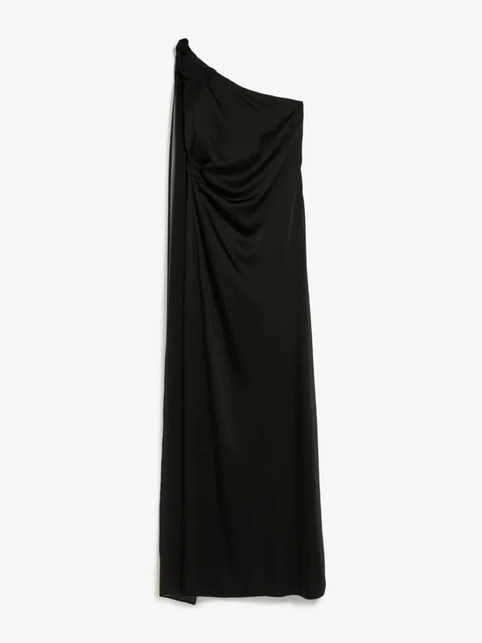 Women Max Mara Dresses Envers Satin Oneshoulder Dress Black