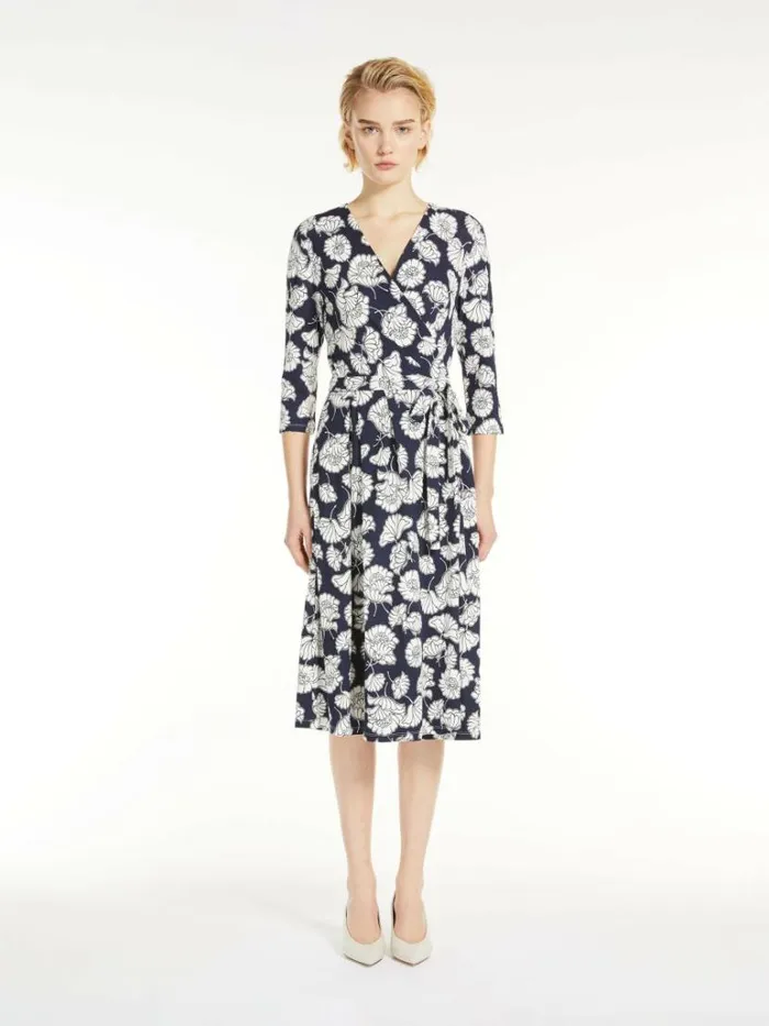 Women Max Mara Dresses Fluid Jersey Dress Navy