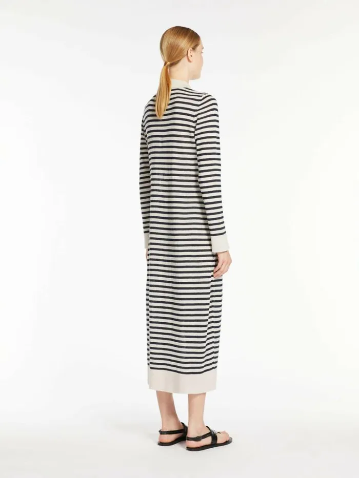 Women Max Mara Dresses Linen Yarn Shirt Dress Ivory