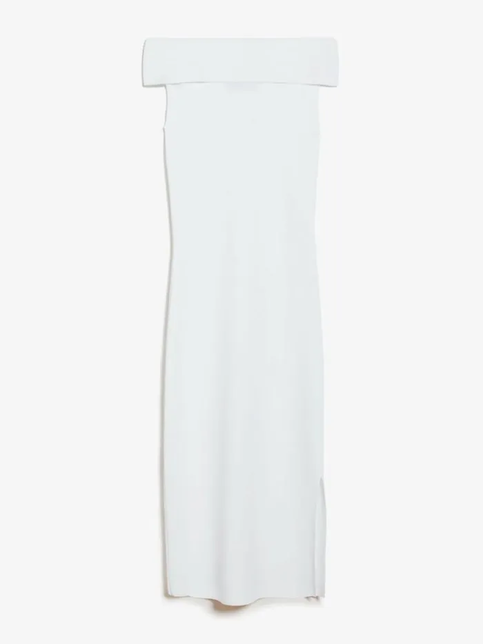 Women Max Mara Dresses Viscose Knit Slimfit Dress Optical White