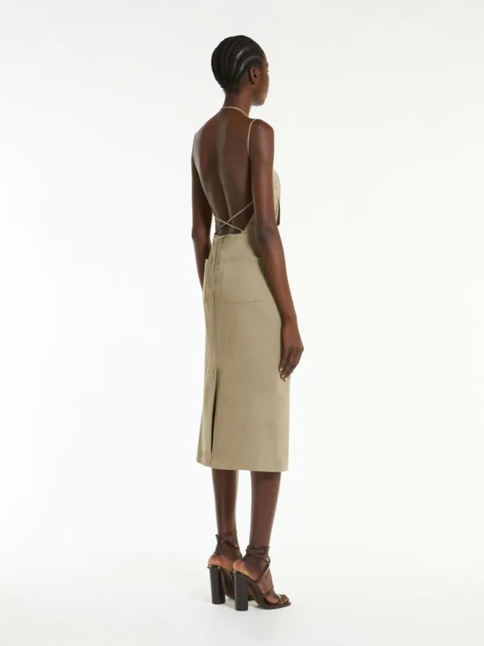 Women Max Mara Dresses Workwear Dress In Stretch Gabardine Kaki