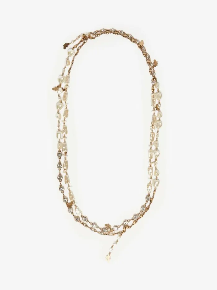 Women Max Mara Jewelry Metal And Acrylic Necklace White