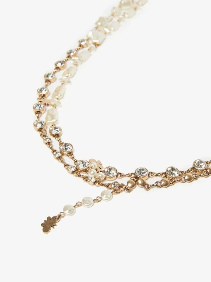 Women Max Mara Jewelry Metal And Acrylic Necklace White