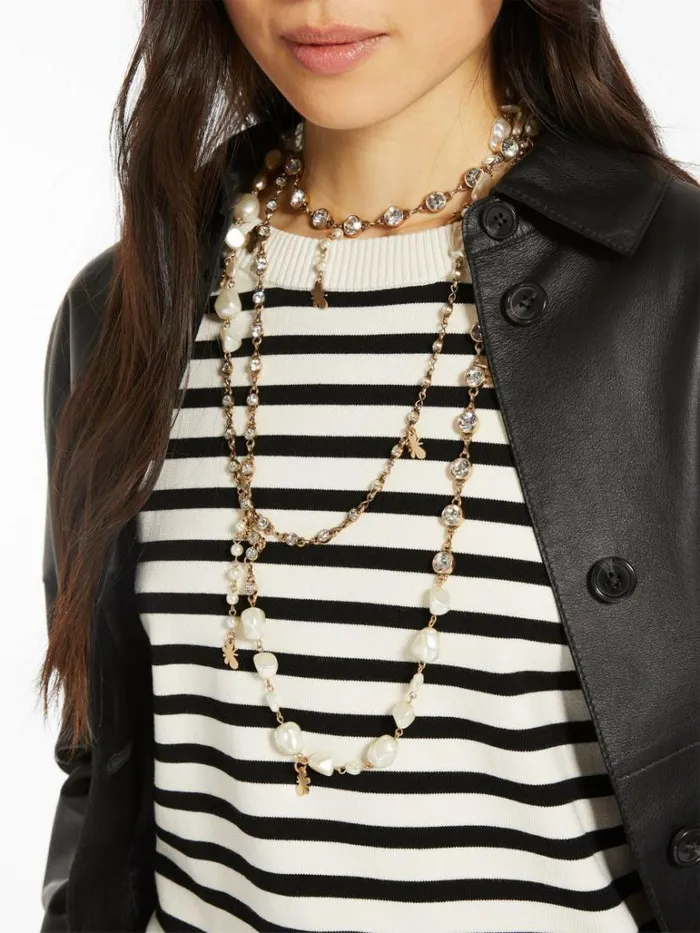 Women Max Mara Jewelry Metal And Acrylic Necklace White