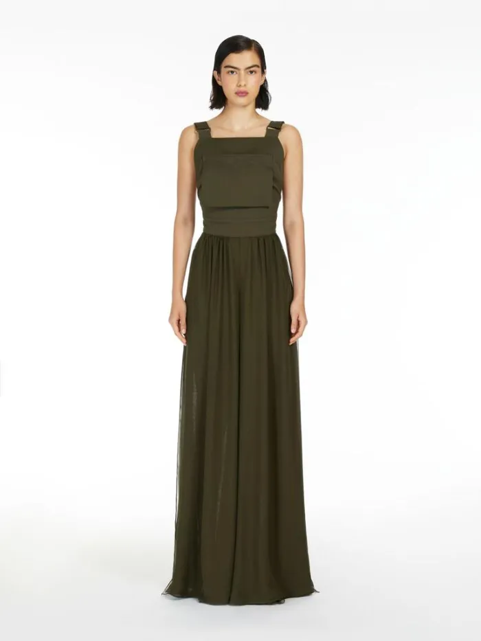 Women Max Mara Jumpsuits Cotton Gabardine Boiler Suit Kaki