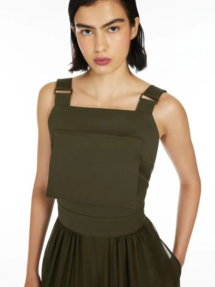 Women Max Mara Jumpsuits Cotton Gabardine Boiler Suit Kaki