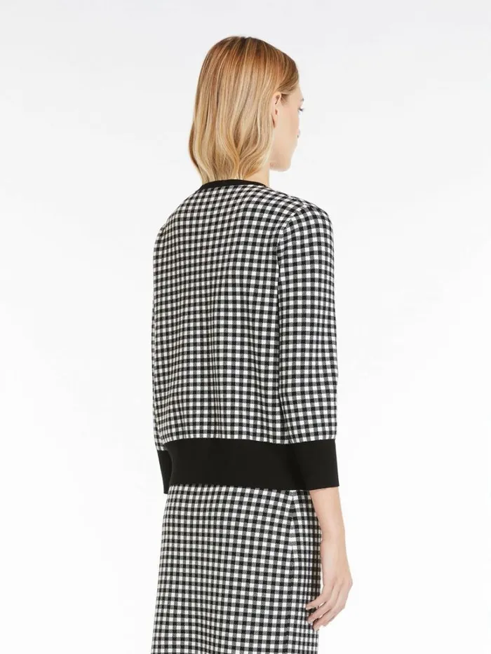 Women Max Mara Knitwear Jacquard Viscose Cardigan Black