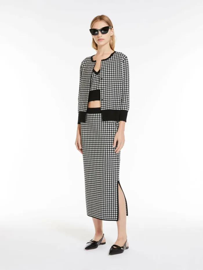 Women Max Mara Knitwear Jacquard Viscose Top Black
