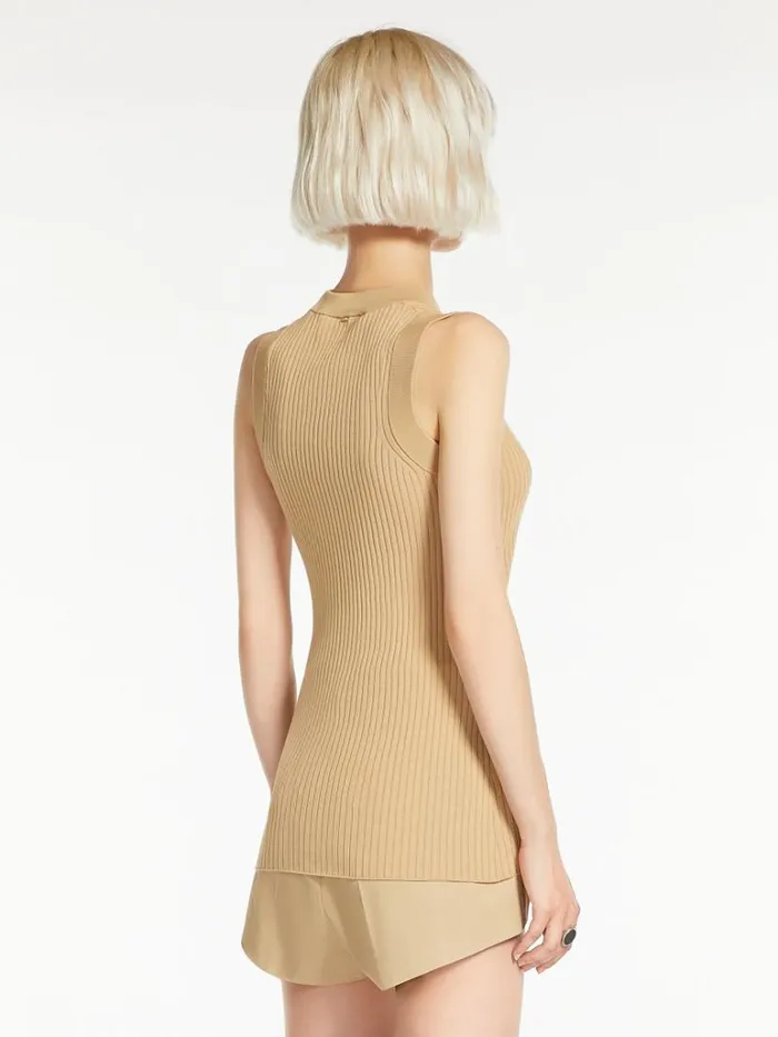 Women Max Mara Knitwear Knitted Vest Top Beige