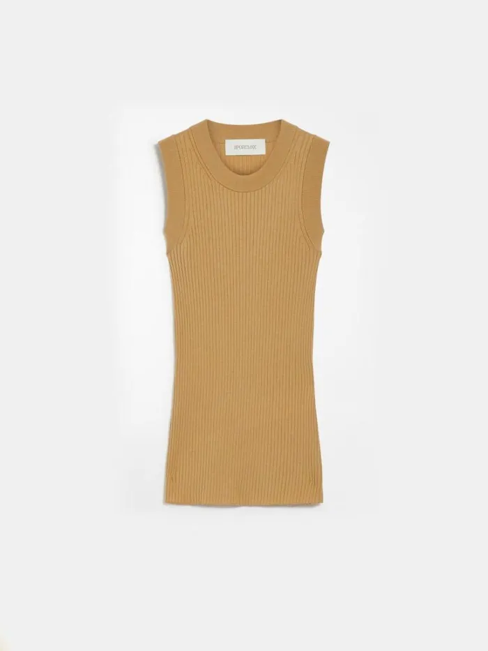 Women Max Mara Knitwear Knitted Vest Top Beige