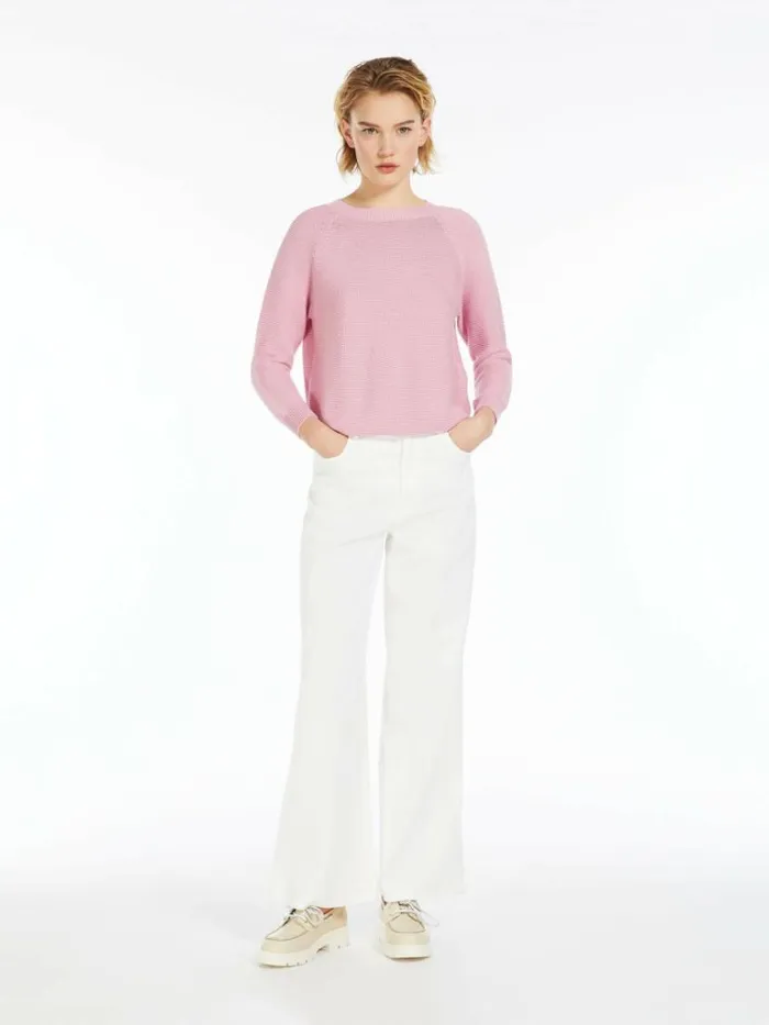 Women Max Mara Knitwear Relaxedfit Cotton Sweater Pink