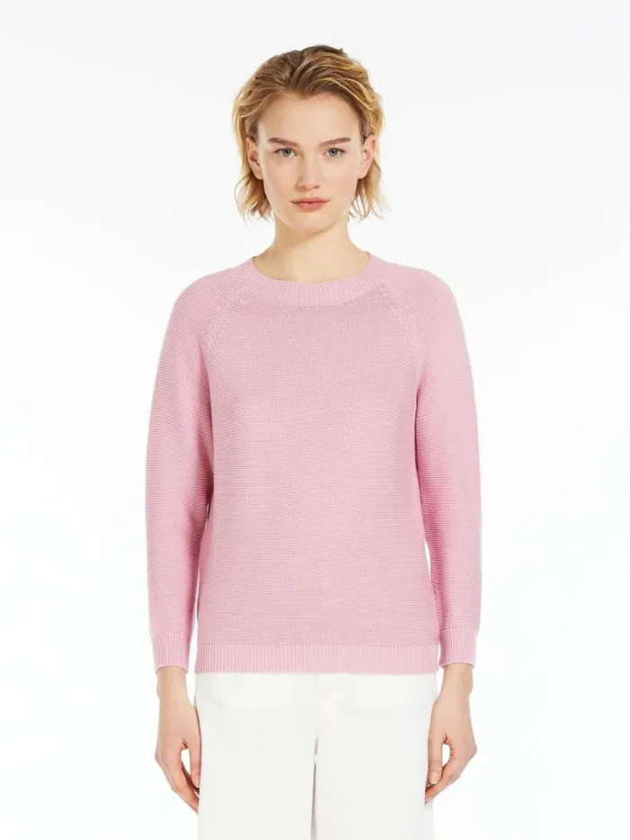 Women Max Mara Knitwear Relaxedfit Cotton Sweater Pink