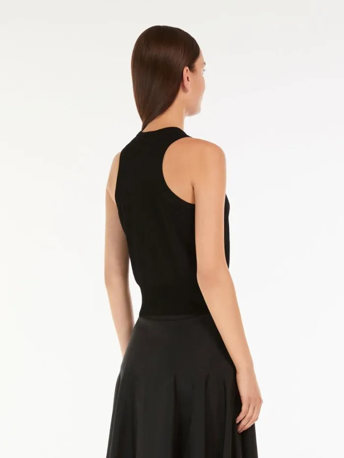 Women Max Mara Knitwear Viscose Yarn Top Black