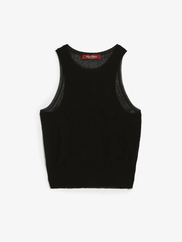 Women Max Mara Knitwear Viscose Yarn Top Black