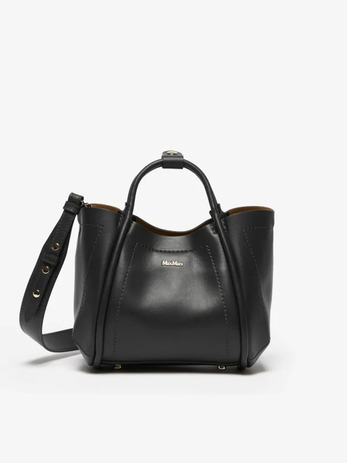 Women Max Mara Marine Bag Leather Marine Bag Extra Small Black