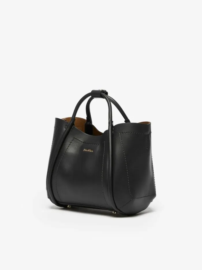 Women Max Mara Marine Bag Leather Marine Bag Extra Small Black
