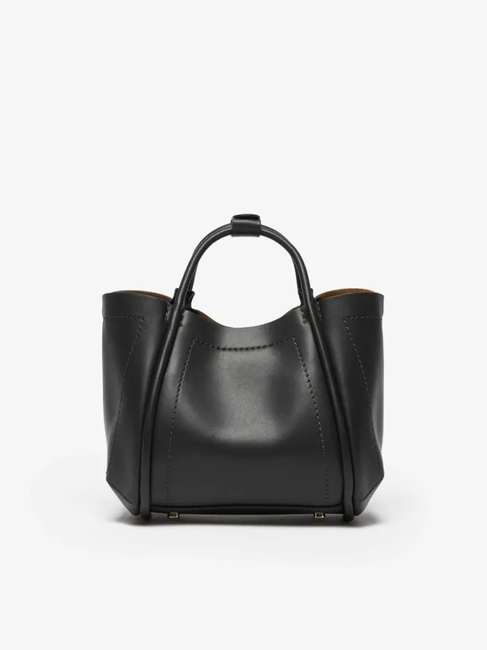 Women Max Mara Marine Bag Leather Marine Bag Extra Small Black
