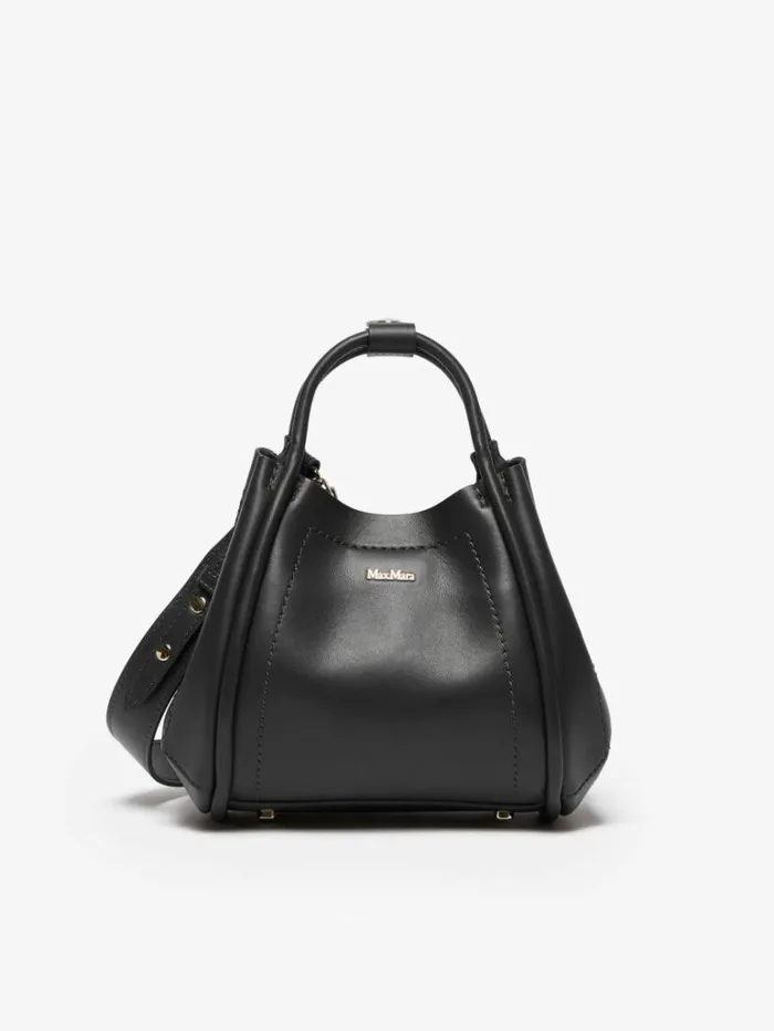 Women Max Mara Marine Bag Leather Marine Bag Extra Small Black