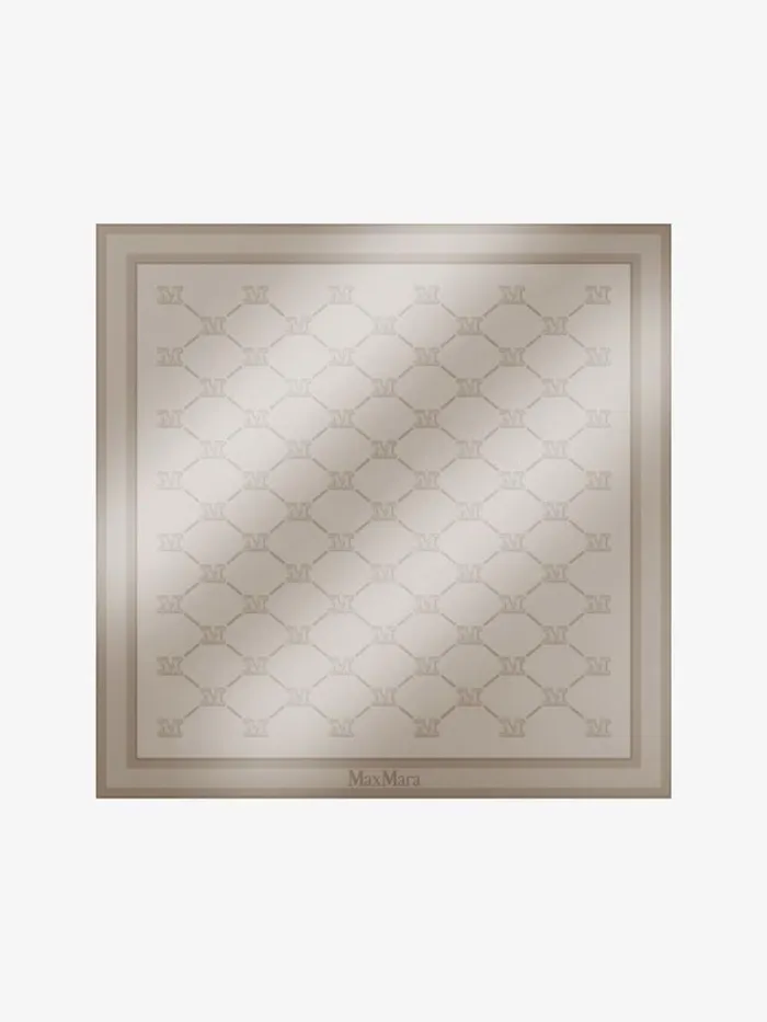 Women Max Mara Scarves And Foulards Wool Silk And Cashmere Shawl Beige